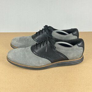 Cole Haan Suede Oxford Lace Up Shoes Mens 13 Gray Black Casual Dress